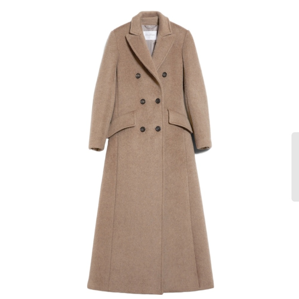 MaxMara Double Breasted Cashmere Wool Coat Beige
